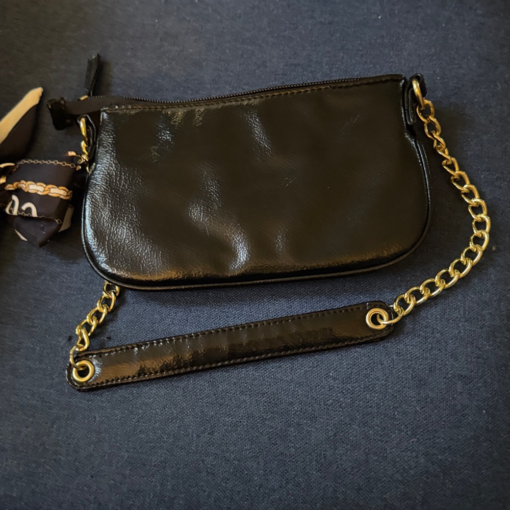 Black Mini Handbag with Gold Accents NWOT. - Picture 4 of 7